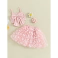 thumbnail image 3 of Bslissey Toddler Baby Girls Skirt Sets Sleeveless Spaghetti Strap Bow Tops + Elastic Waist Mesh Skirt 2Pcs Outfits Infant Cute Summer Clothes for Daily Party 6M-3T, 3 of 9