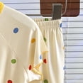 thumbnail image 7 of WUANDIXFA Toddler Pajamas 1-10 Years Cotton Cute Summer Fall Short Sleeve Shirts Pant Casual Outfit Baby Girl Pajamas,Yellow,6-7 Years, 7 of 7
