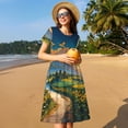 thumbnail image 4 of Disketp Sunflowers At Sunset para Vestido de Manga Corta para Mujeres, Vestidos de Verano para Mujeres, Casual y Holgado para la Playa, 4 of 6