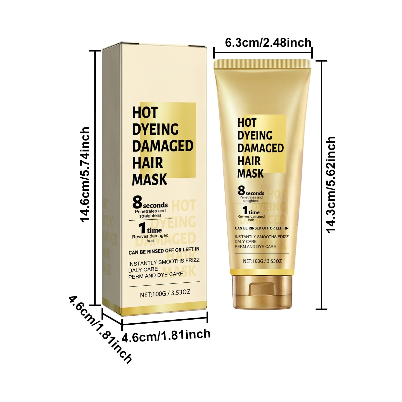 Alvantor Keratin Hair Treatment - Frizz Control Smoothing Treatment, Hot Dyeing Damaged Hair Mask, 3.53oz