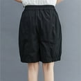 thumbnail image 4 of AherBiu Shorts Larges pour Femmes Amples en Coton Lin Été Légers avec Poches, 4 of 5