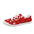 thumbnail image 2 of Willtoo Women’s Christmas Print Canvas Sneakers, Low Top Lace Up Holiday Casual Shoes Lightweight Non Slip Walking Footwear, 2 of 5