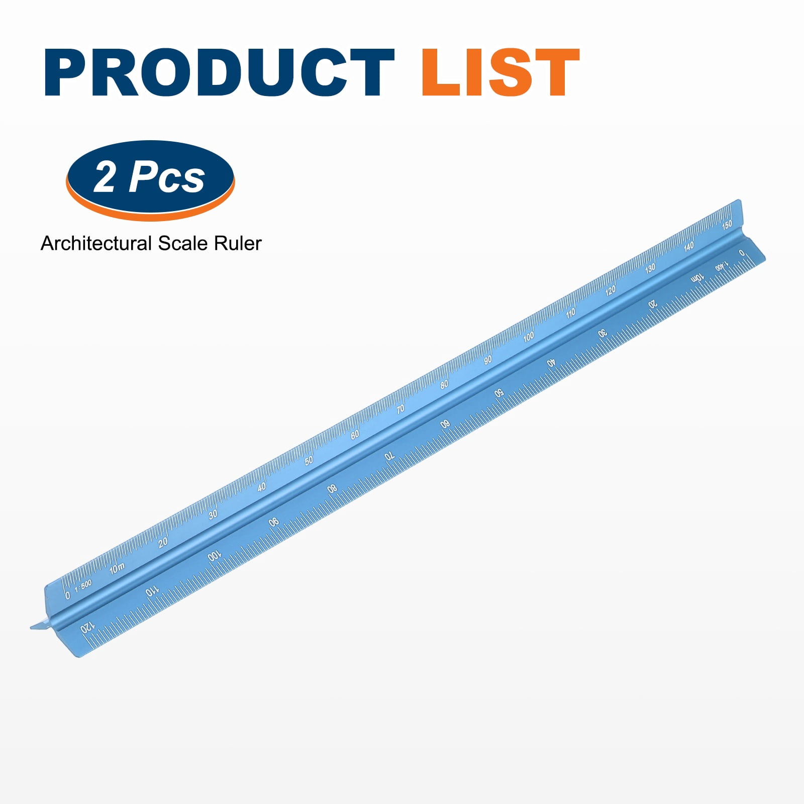 Uxcell Architectural Scale Ruler 7 Inch Metric Aluminum Alloy Triangular Drafting Ruler, Blue