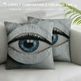 thumbnail image 3 of HENGT  Evil Eye Pattern Throw Pillow for Bed &amp; Couch - Off White Gray Cushion Cover - Unique Room Decor - Protection Against Beady Eyes (Silver), 3 of 5