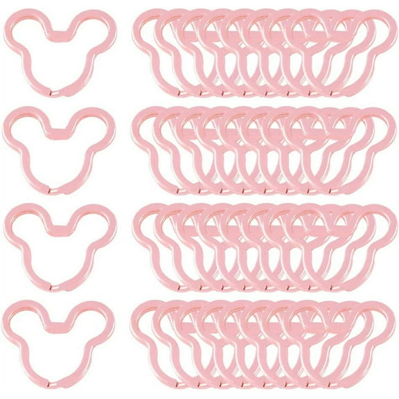 Mouse Head Shape Split Rings Colorful Flat Key Chain Rings Metal Creative Key Holder for Bag Home Car Office Organization DIY Crafts 6 Color 24PCS (Rose Gold)