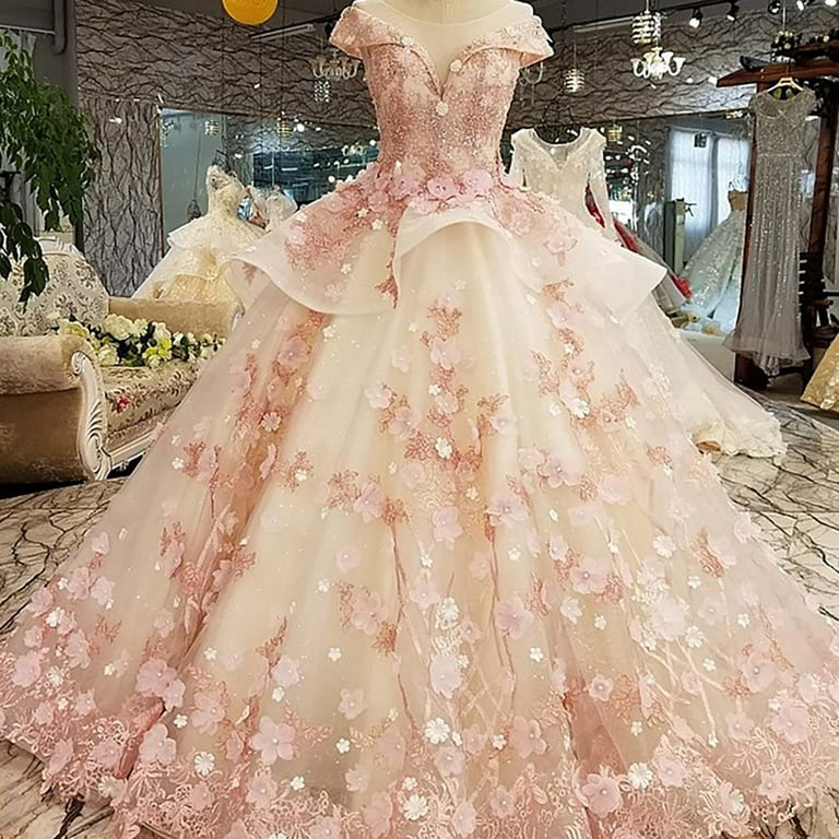 White wedding dress on sale with rose gold