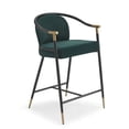 thumbnail image 4 of 26" H Upholstered Counter Stool Set of 2, Metal Frame - Green, 4 of 9