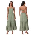 thumbnail image 2 of Michellecmm  Women Spaghetti Strap Cami Dress Solid Color Tiered Ruched Hem Dress, 2 of 7