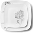 thumbnail image 2 of Peony Collection White & Silver 10" Square Dinner Premium Heavyweight Disposable Plastic for Elegant Parties, Weddings & All Occasions:120CT, 2 of 4