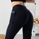 thumbnail image 3 of Pantalones de yoga para mujer elásticos con bolsillos Leggings casuales para deportes de gimnasia (negro L) Likrtyny Para Estrenar, 3 of 9
