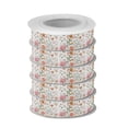 thumbnail image 2 of 5 Rolls Christmas Ribbon 1.5 inch Wide Decorative Ribbon for Gift Wrapping and Holiday Decorations Peonies and Wildflowers, 2 of 7