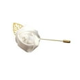 thumbnail image 2 of 12 uds./lote de ramillete para novio, rosas de seda para boda (3,5 cm), accesorios de flores, Pin para graduación, decoración para traje de hombre, blanco Zhivalor SNFLD1812, 2 of 3