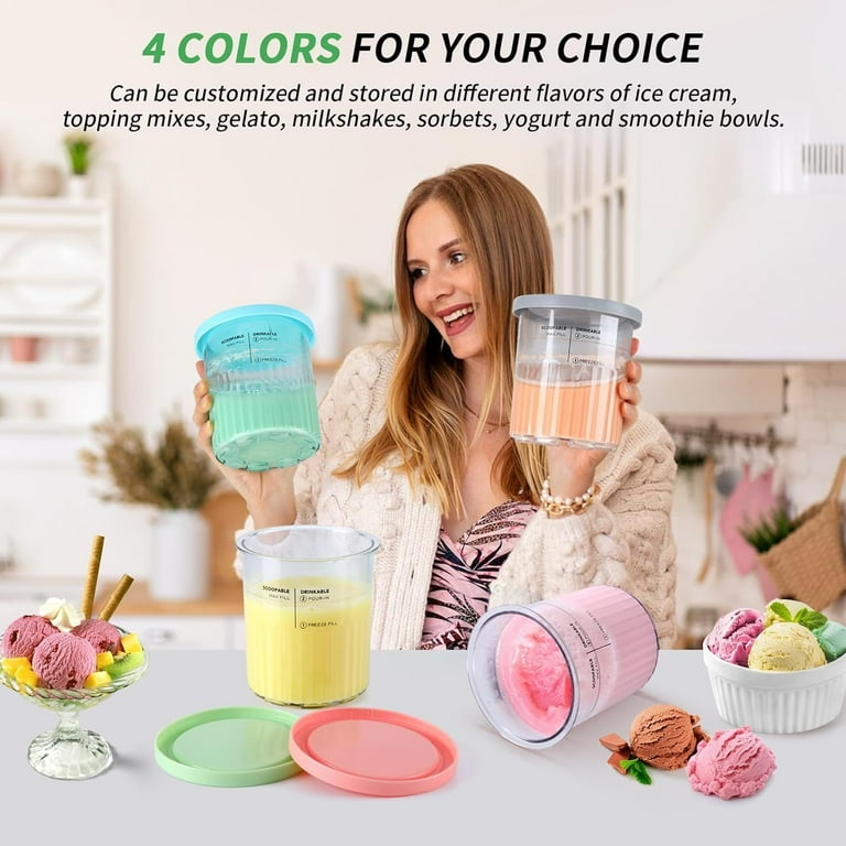 Ninja Creami Deluxe XL Pints and Lids 4-Pack, 24oz - NC500