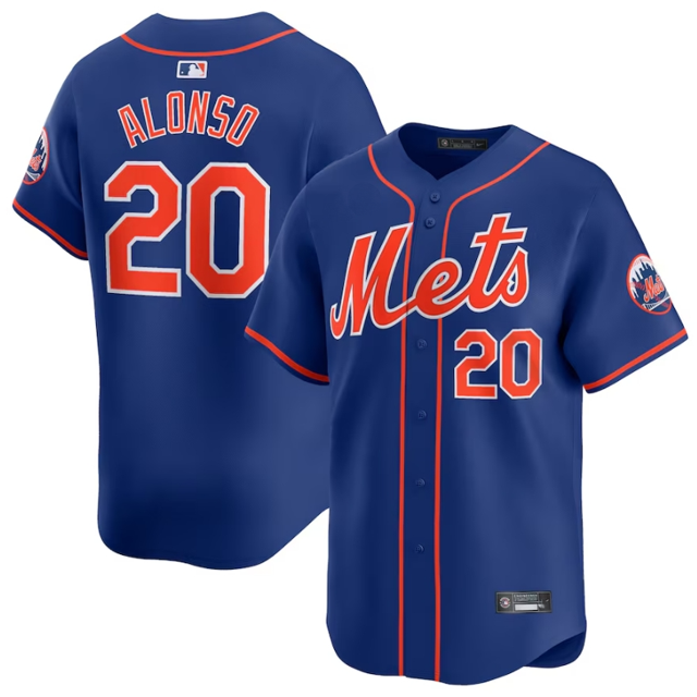 Camiseta clásica de béisbol de Pete Alonso de los Mets de Nueva York, con número de estrella bordado.-XXXL