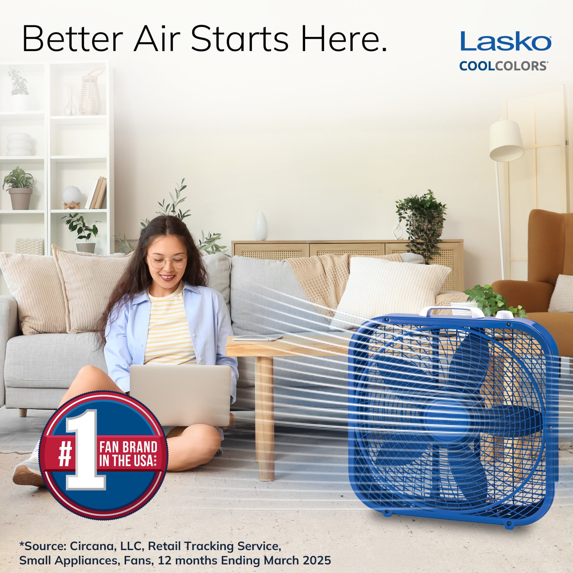 Lasko Cool Colors 20" Box Fan - Thumbnail 4