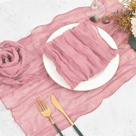 

XYAIYT 6 Pack Gauze Cheesecloth Napkins 20 x 20 Inch Boho Wrinkled Dinner Napkins Rustic Cloth Napkins for Weddings Parties Event Family Dinner Table Decoration (Pink)