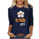 thumbnail image 4 of TaTaai Women St. Patrick's Day Printed 3/4 Sleeve Round Neck Tops Casual Loose Fashion Blouses Soft Stretchy Breathable Daily Holiday Party Wear Gift, 4 of 4