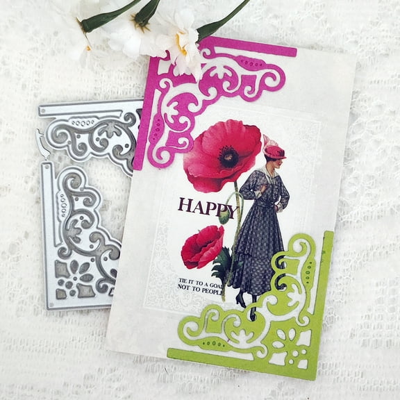 Die Cuts for Card Making, Ouginx 2Pcs Leaf Vine Border Metal Cutting Dies DIY Die Cutters Die Stencils for Scrapbooking, Embossing & More