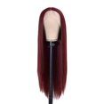thumbnail image 3 of LHWEN 29 Inch Long Straight Wig for Women High Temperature Silk Heat Synthetic Fiber Natural Look Adjustable Cap Easy to Wear and for Daily Use Fashionable Colors Light Comfortable Suitable, 3 of 5