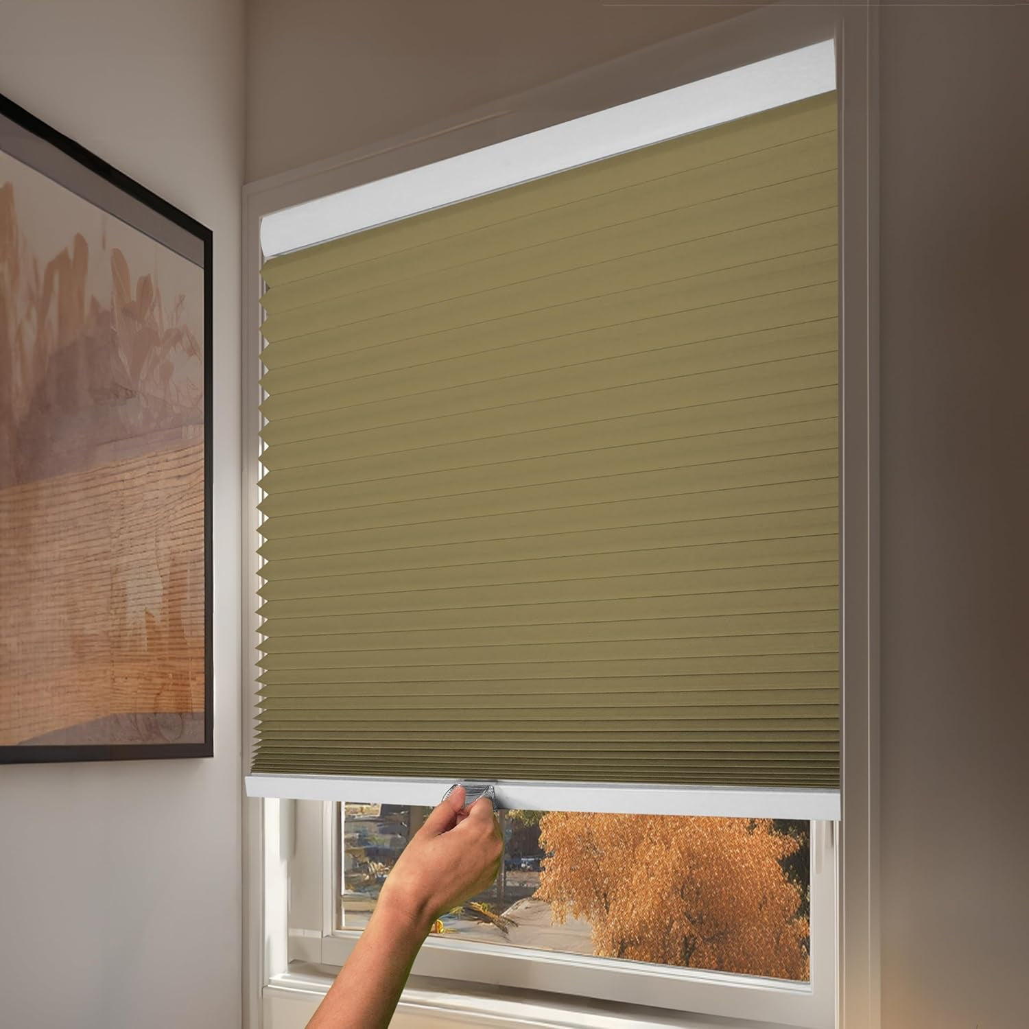 Chicology Khaki Cordless Blackout Cellular Shades 66.5 in. W x 72 in. L