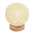 thumbnail image 1 of LED Table Lamp Wood Table Ball Light with USB Charged Rattan Ball Lamp Modern Bedside Night Lamp for Bedroom Living Room Home Decoration (White/Beige), 1 of 10