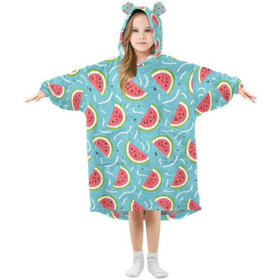 joogoo Wearable Blanket Hoodie for Watermelons Oversized Sherpa Hooded 3-14 YR M