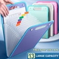 thumbnail image 2 of 1pc Portable File Storage Bag, Large Capacity 13-Tier Vertical File Bag,PP Material A4 Document Storage Organizer, Expanding File Folder, 2 of 18