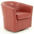 thumbnail image 2 of Fox Hill Trading Windsor Faux Leather Swivel Chair, Red, 2 of 5