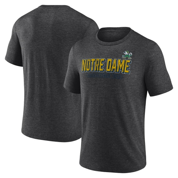 Men's Charcoal Notre Dame Fighting Irish Shadow Fill Tri-Blend T-Shirt