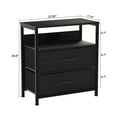 thumbnail image 3 of NBTiger Rustic End Table with Charging Station & USB Ports, Narrow Side Console Table for Living Room, Nightstand with Fabric Drawer Storage Shelf Sofa Table for Bedroom, Black, 3 of 7