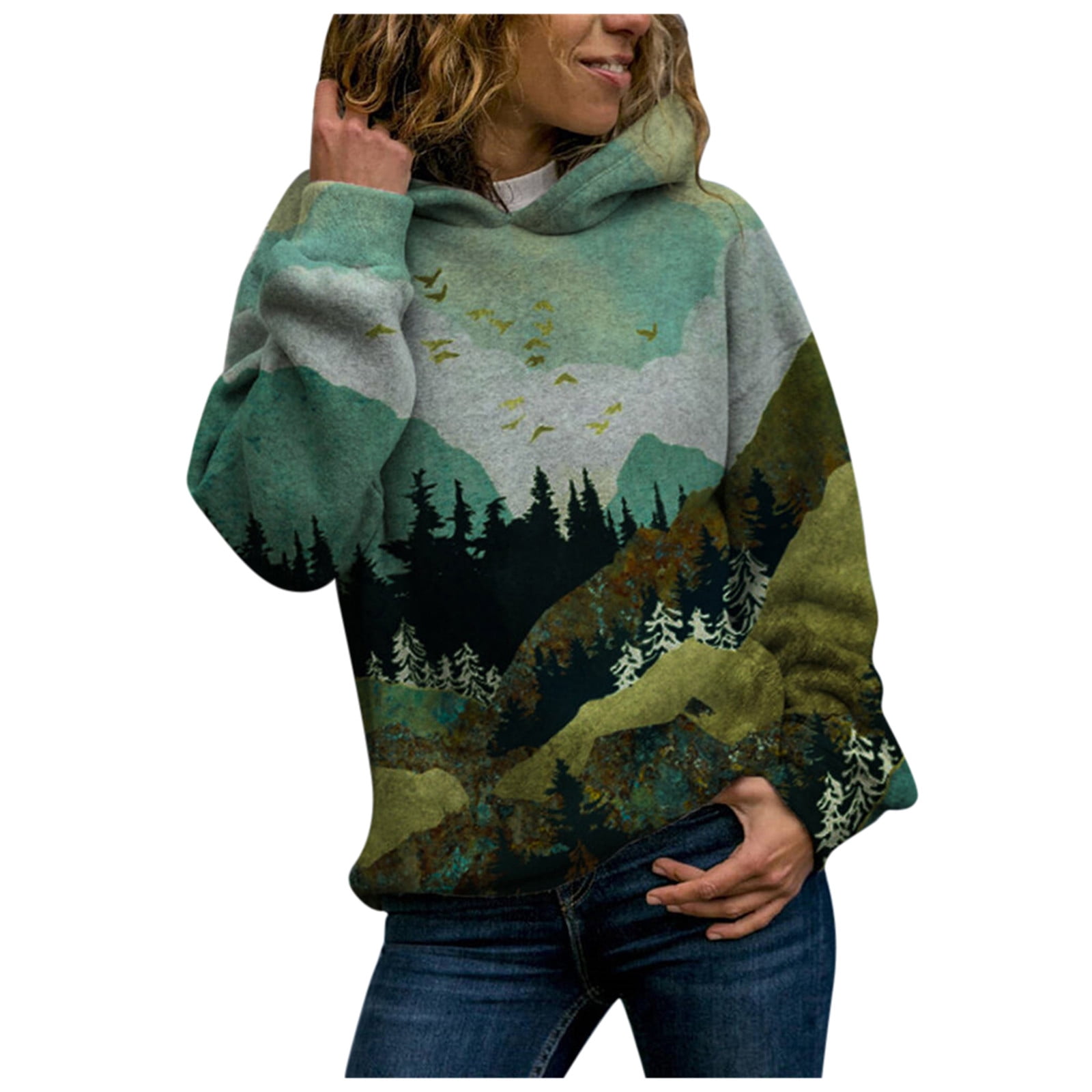 Long Sleeves Hoodie Tops Blouse Sweater 