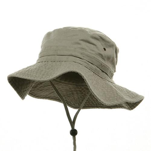 BRUSHED TWILL HUNTING FISHING HAT W SIDE SNAPS, Khaki by