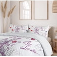 thumbnail image 6 of Ambesonne Eiffel Tower Duvet Cover Sets, Doodle Romantic Paris, 2-King, Lilac Red Pale Blue, 6 of 7