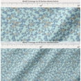 thumbnail image 2 of Soimoi Green Cotton Cambric Fabric Forget Me Not Bush Floral Print Sewing Fabric 1 Yard 58 Inch Wide, 2 of 7
