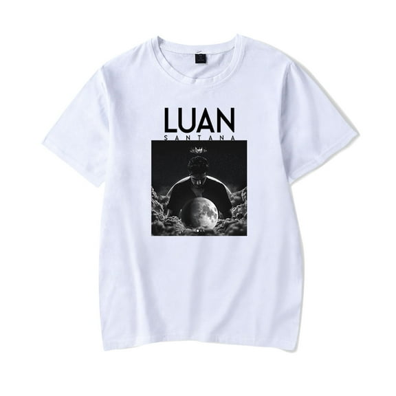 Luan Santana Merch Luan Ao Vivo na Lua Album T-shirt unisex casual fashion short sleeved T-shirt top