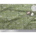 thumbnail image 3 of Soimoi Poly Georgette Fabric Leaves & Floral Block Print Fabric by The Yard 42 Inch Wide, 3 of 3