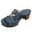 Blue, variant on Women's Chunky Block Heel Sandals - Open Toe Slip-On Ankle Strap Slides with Adjustable Buckle, for Casual & Evening Wear. Black US-8.5(EU-41)