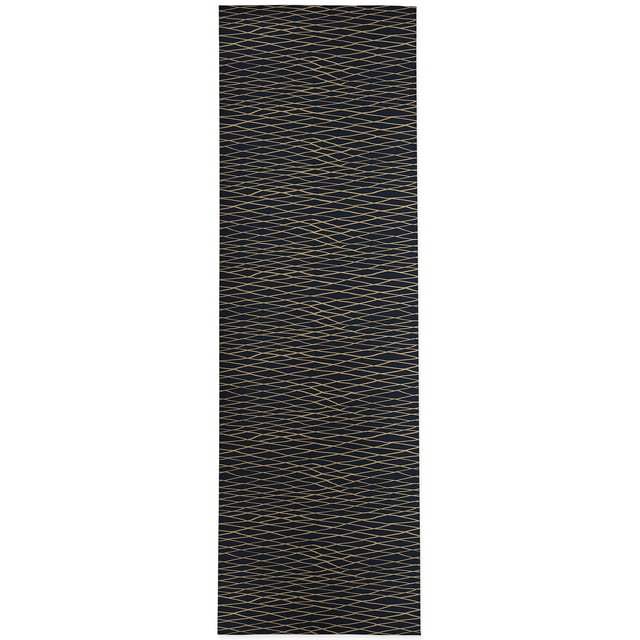 CHAIN LINK NAVY AND GOLD Kitchen Mat By Kavka Designs