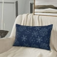 thumbnail image 5 of Sikiie Snowflake Dark Blue Print Plush Pillow Cover, Wrinkle-proof and Stain-resistant Pillow Protector without Pillow Core, Home Decoration-20"x30", 5 of 6