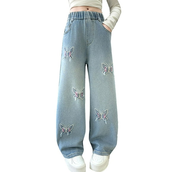 KVPLBQFD Camo Jeans Ripped Basketball Compression Pants White Sweatpants 4t Clothes 12month Girl Clothes Girls Clothes 4t, Light Blue 5-6 Years