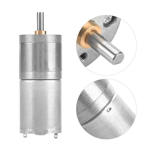 25mm DC Gear Reduction Motor, 5 12V 25GA 370 RPM High Torque DIY Large Metal Motor for Robotics, Automation, and Projects (1Pc)