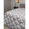 thumbnail image 2 of Floral Down Alternative Comforter, Wild Flowers Rhythmic Earth Toned Print, Microfiber Quilt for All Season, 5 Sizes, Burgundy Multicolor, by Ambesonne, 2 of 3