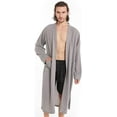 thumbnail image 4 of Men'S Waffle Kimono Bathrobe Turkey Luxurious Premium Cotton Lightweight Spa Robe, 4 of 6