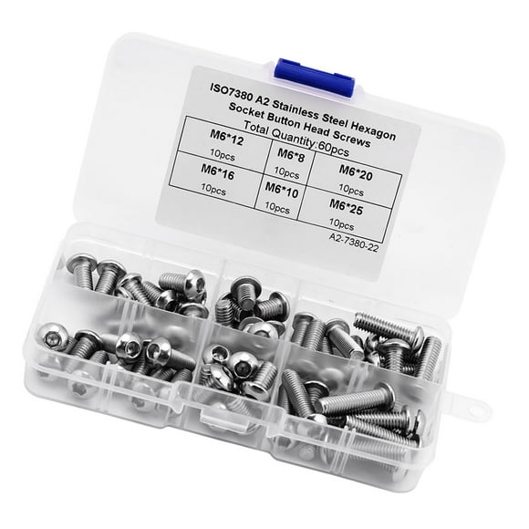 Socket Button Head Screws Button Head Screws 6 Kind Of Size Stainless Steel Hex Wrench For Appliance Machinery Industry Furniture