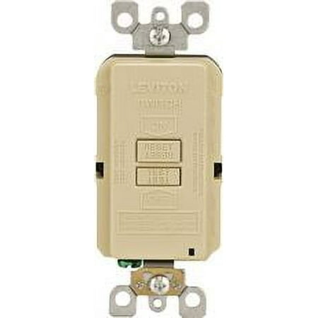 Leviton Smartlockpro 2-Pole Blank Face Duplex Gfci Receptacle With Led, Ivory, Nema 5-20R, 125 Volts, 20 Amps