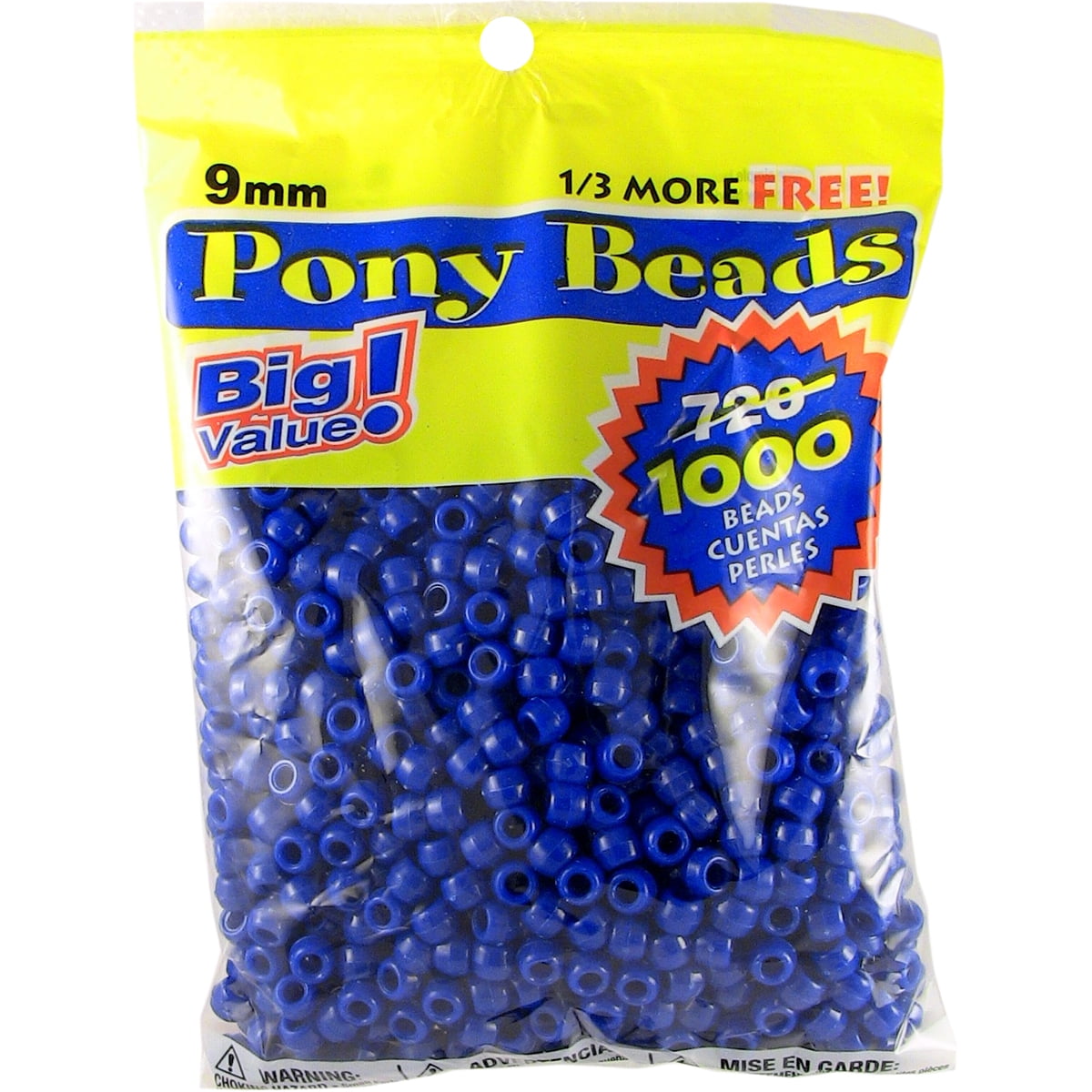 Pony Beads 6mmx9mm 720//pkg-opaque Light Blue