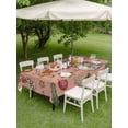 thumbnail image 3 of Outdoor Tablecloth with Umbrella Hole and Zipper, Pink Christmas Rectangle Table Cloth 60x102 Inch Waterproof Tablecloth, Xmas Tree Balls Snowman Gingerbread Picnic Table Cover for Patio Camping, 3 of 7