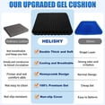 thumbnail image 3 of Gel Wheelchair Seat Cushion for Long Sitting - Cooling Office Chair Cushion for Sciatica, Back, Pressure Sore, Tailbone Pain Relief - Soft & Breathable Butt Pillow with Non-Slip Cover for Wheelchair, 3 of 14