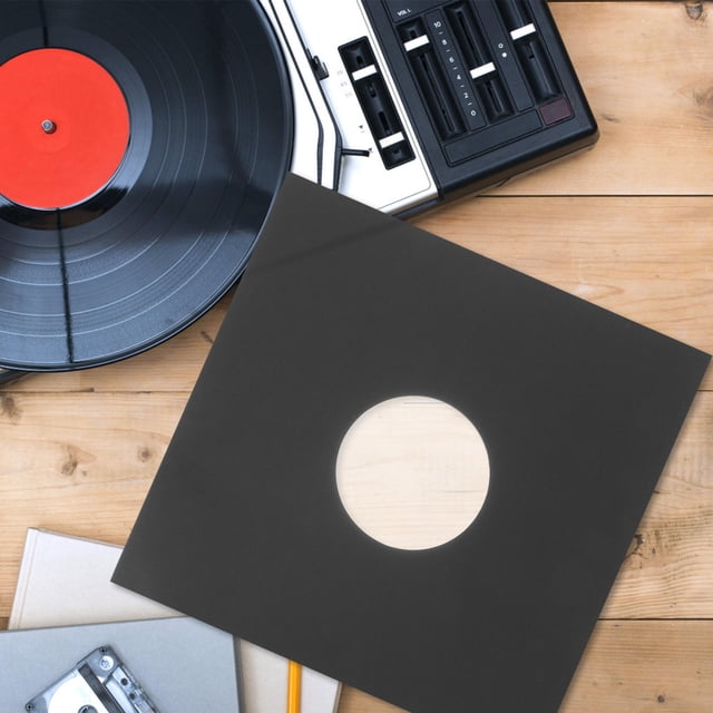 OUNONA 10Ud Estuche Protector Negro Para Disco De Vinilo Antiestático Y Reutilizable