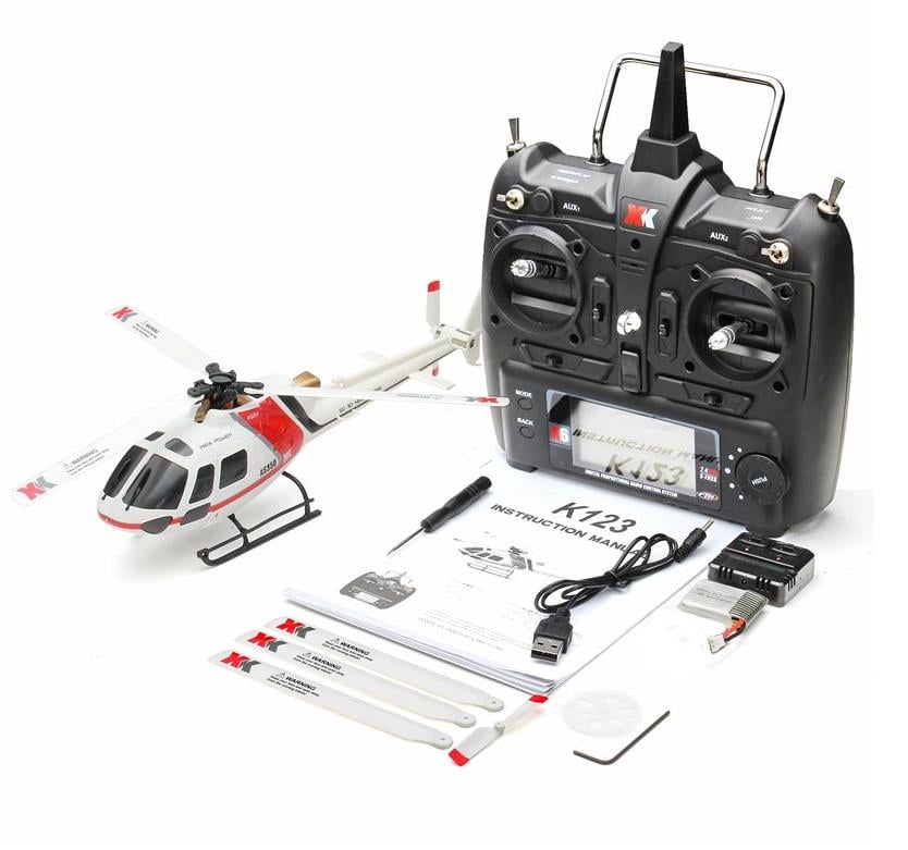 XK K123 6CH Brushless AS350 Scale 3D6G System RC Helicopter RTF Upgrade